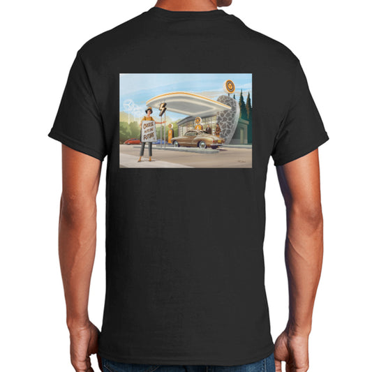 Electric Classic Cars, Gas Station unisex t-shirt