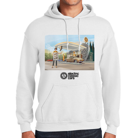 Electric Classic Cars, Gas Station unisex hoodie