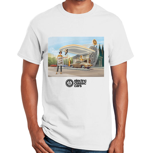 Electric Classic Cars, Gas Station Unisex t-shirt
