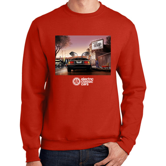 Electric Classic Cars DeLorean - Unisex Red Sweatshirt
