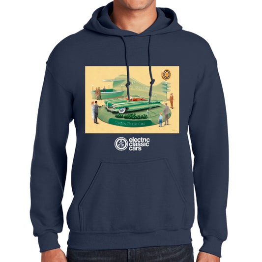 Electric Classic Cars Car Show - Unisex Navy Hoodie