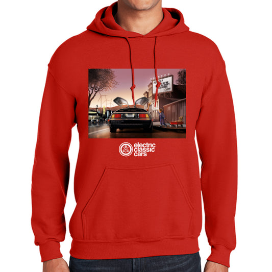 Electric Classic Cars DeLorean - Unisex Red Hoodie